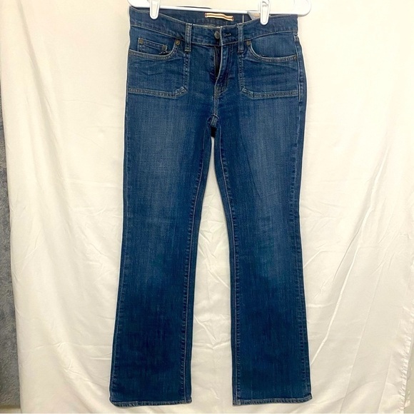 GAP Denim - GAP Women' Size 2 Boot Cut Stretch Mid Rise Flap Pockets Dk Wash Denim Jeans Y2K